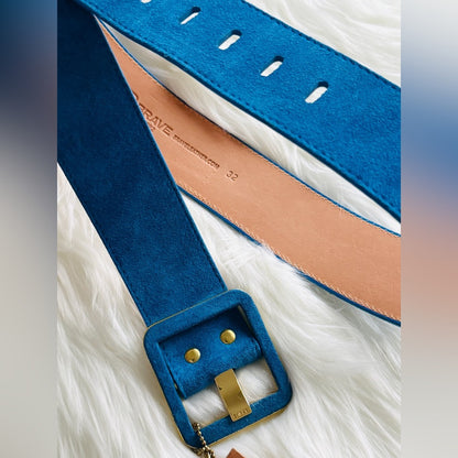 🇨🇦 Brave Leather Collection - Blue Suede Leather w gold Accent MAKANI