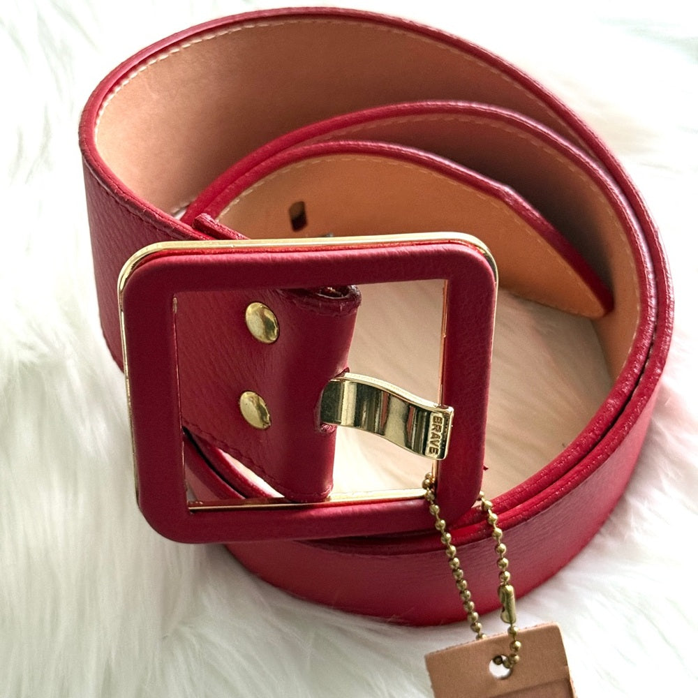 🇨🇦 Brave Leather Collection - Red Ruby Leather w Gold Accent MAKANI