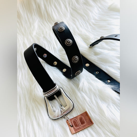 BRAVE Leather - Black Leather with Silver Bridle - KEIRA