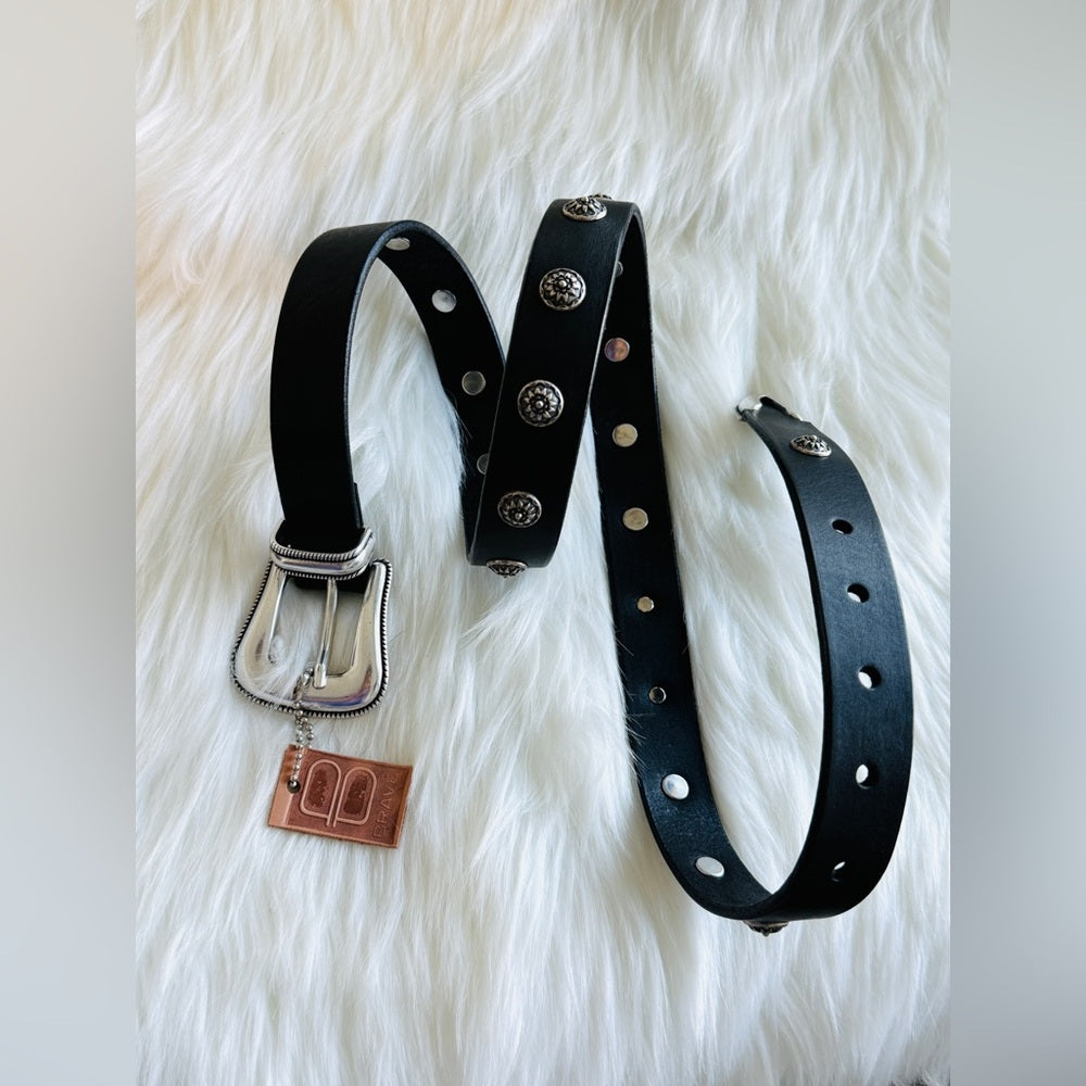 BRAVE Leather - Black Leather with Silver Bridle - KEIRA