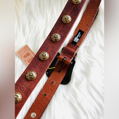 BRAVE Leather - Brown Leather with Antique Brass Look Bridle - KEIRA