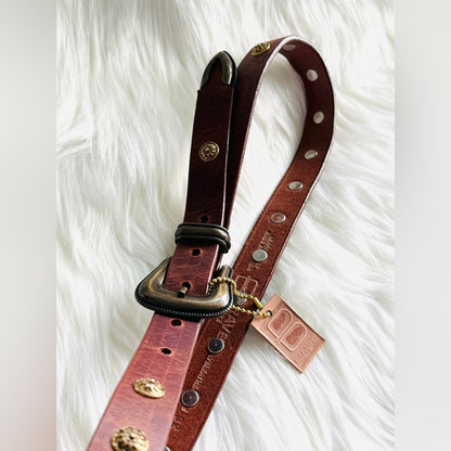 BRAVE Leather - Brown Leather with Antique Brass Look Bridle - KEIRA