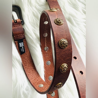 BRAVE Leather - Brown Leather with Antique Brass Look Bridle - KEIRA