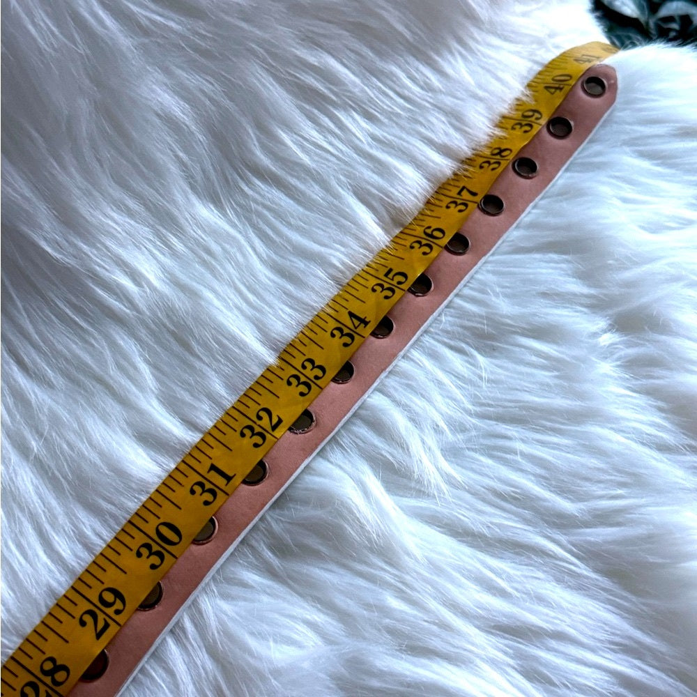 BRAVE Leather - White Leather Grommet Belt - Antique Rustic Gold