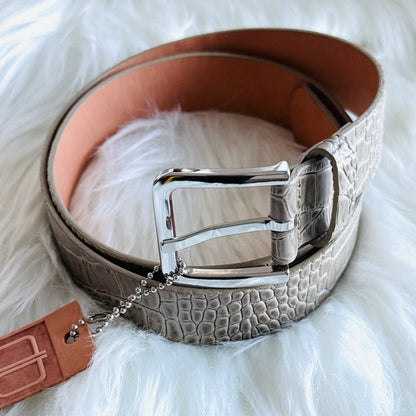 BRAVE Leather - Gray Croc Leather Silver