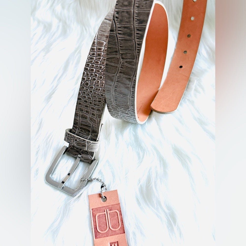 BRAVE Leather - Gray Croc Leather Silver
