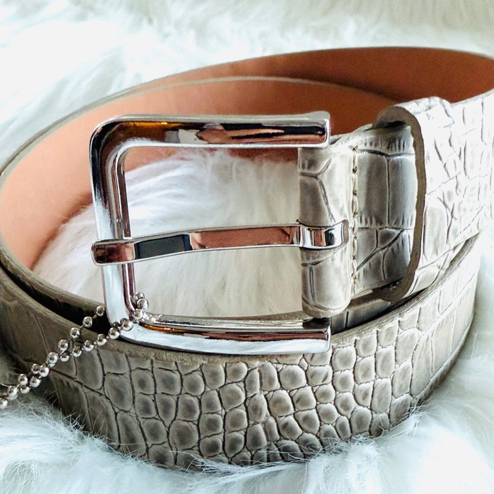 BRAVE Leather - Gray Croc Leather Silver