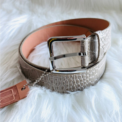 BRAVE Leather - Gray Croc Leather Silver