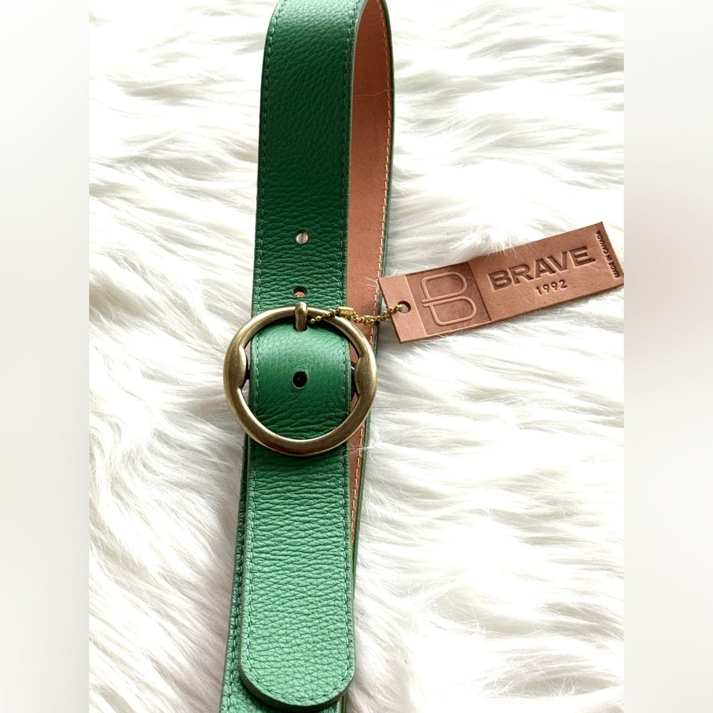 BRAVE Leather - Green Bridle - Matt Gold Antique