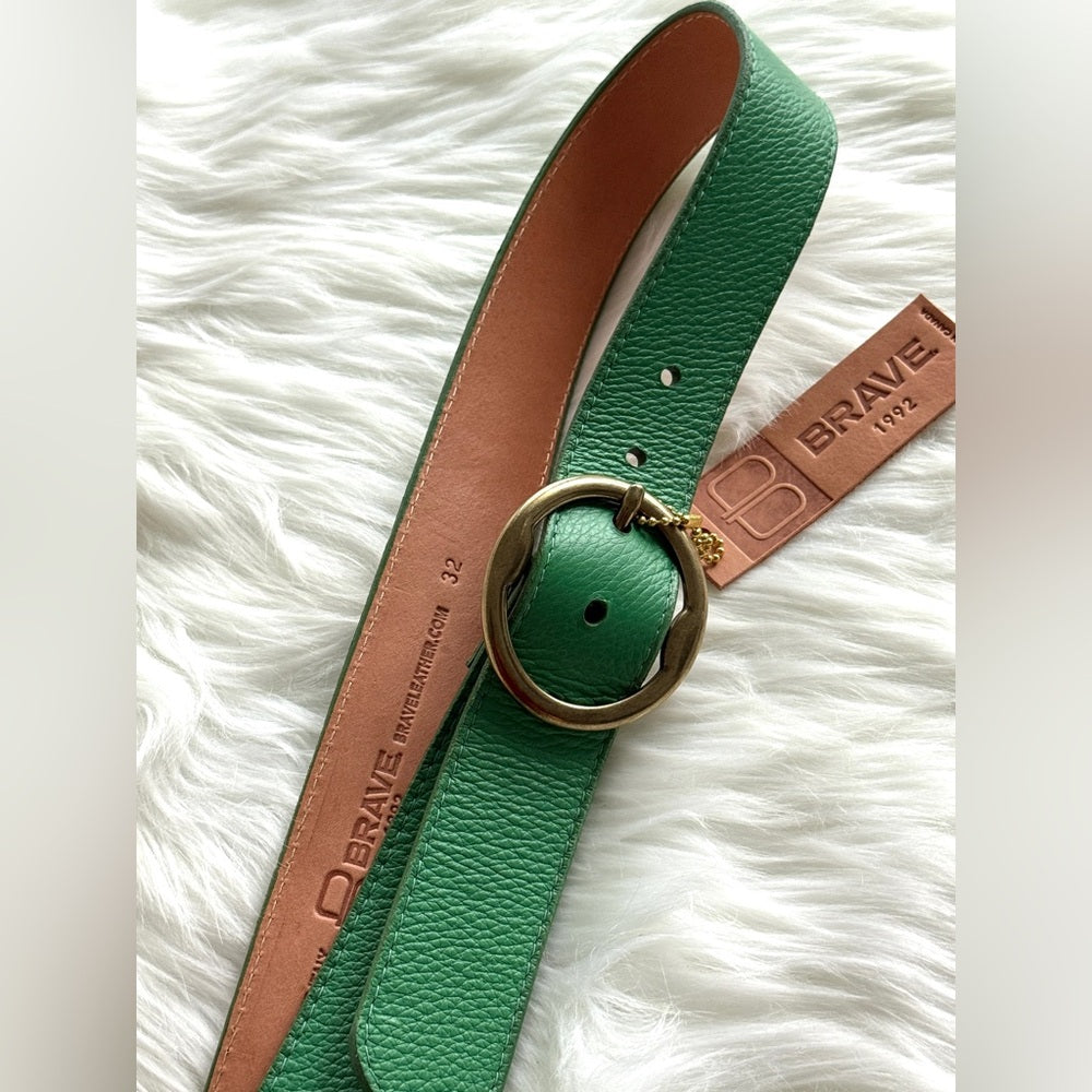 BRAVE Leather - Green Bridle - Matt Gold Antique