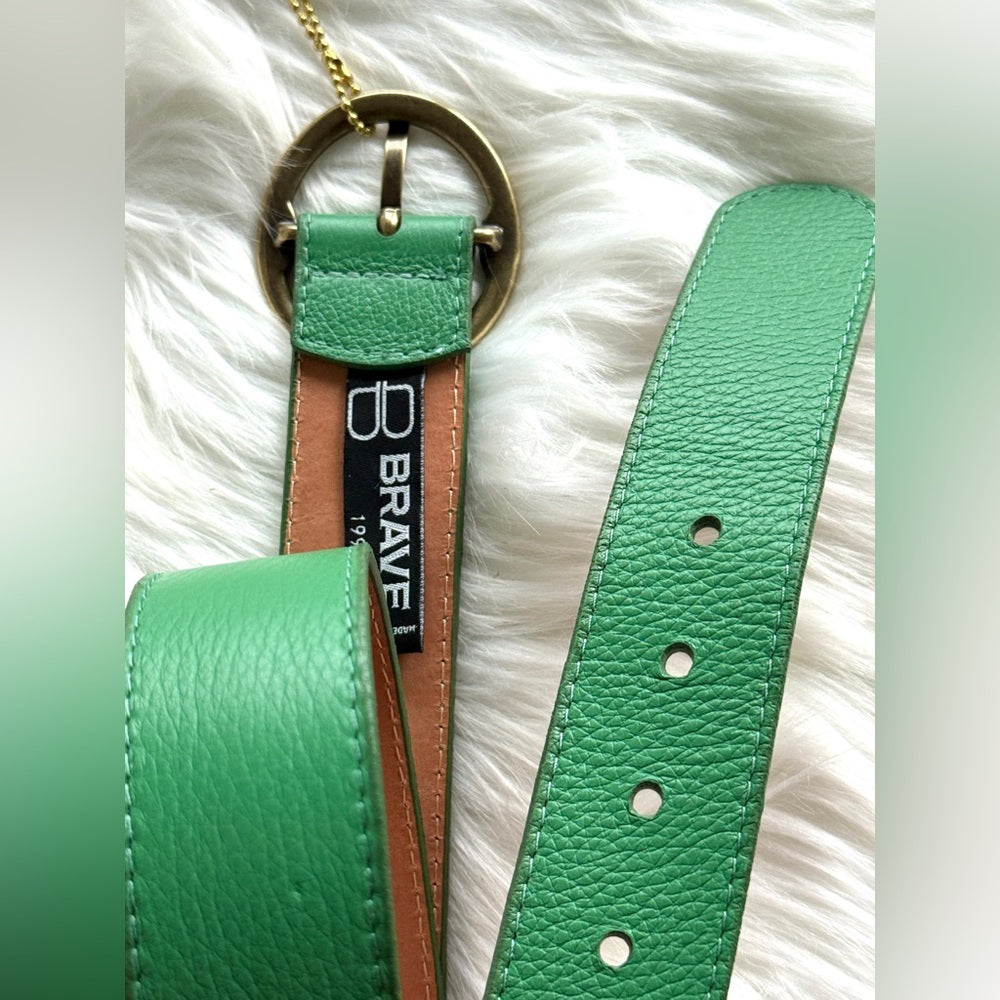 BRAVE Leather - Green Bridle - Matt Gold Antique