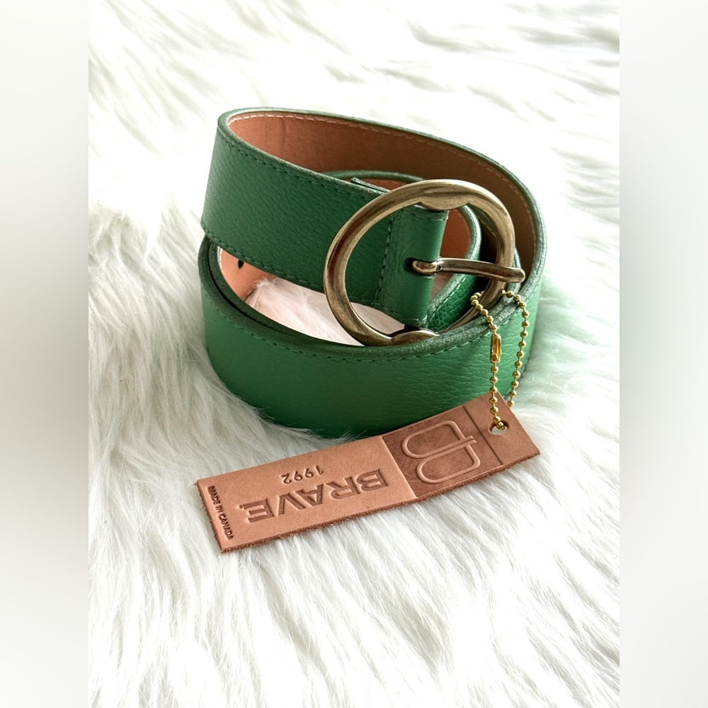 BRAVE Leather - Green Bridle - Matt Gold Antique