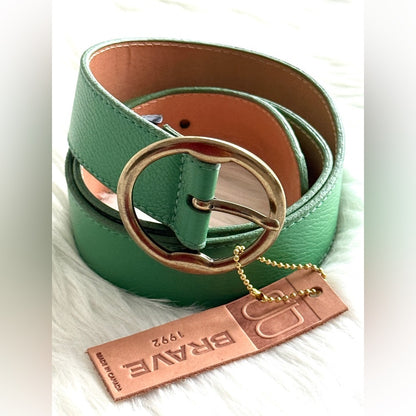 BRAVE Leather - Green Bridle - Matt Gold Antique