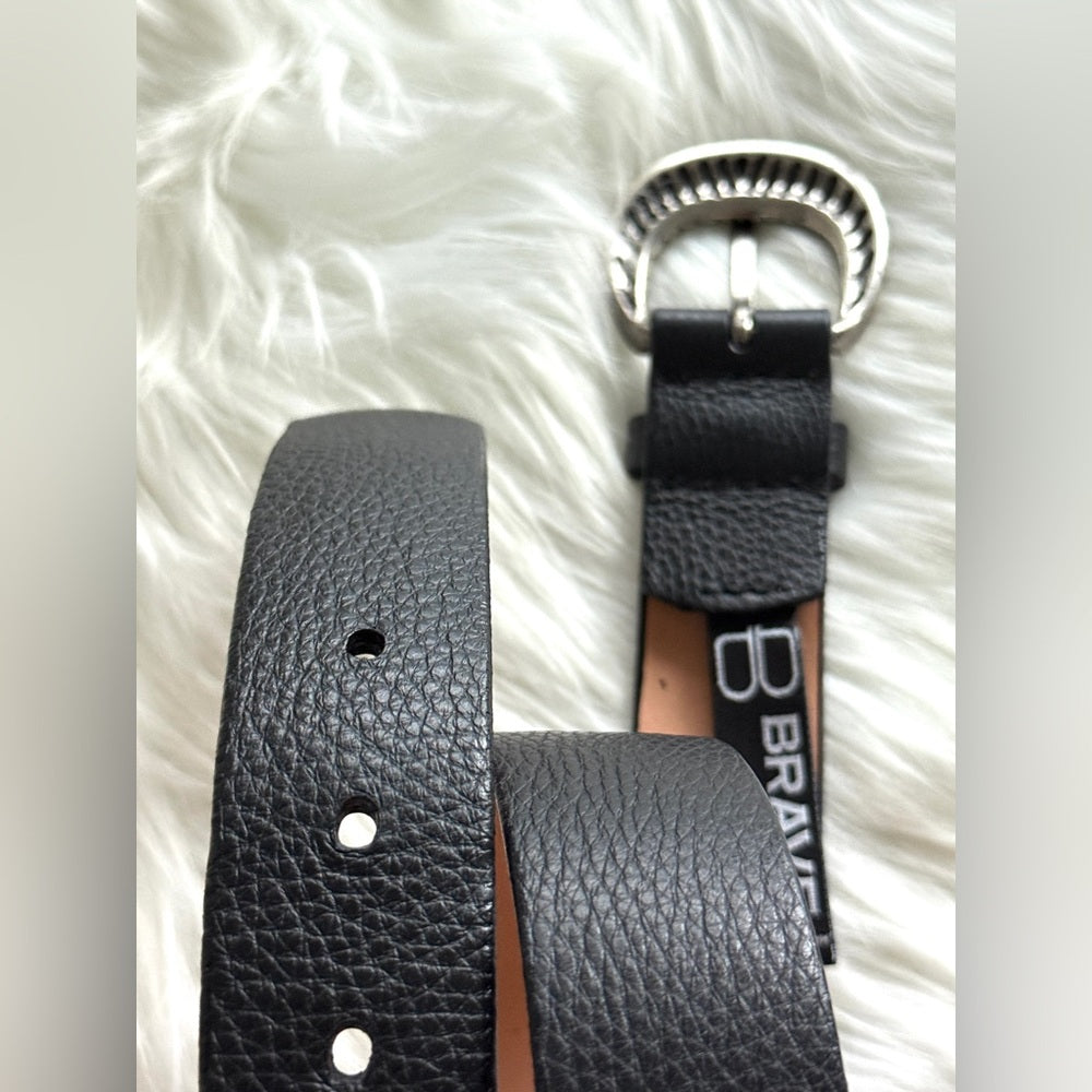BRAVE Leather - Black Leather - Silver Bridle