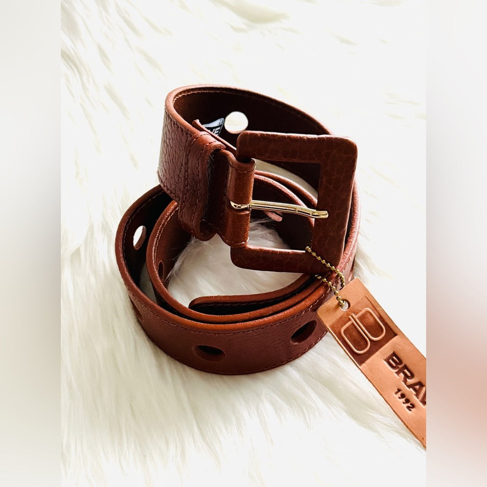 BRAVE Leather - Brown Stitch - YARUS COGNAC SHRUNKEN