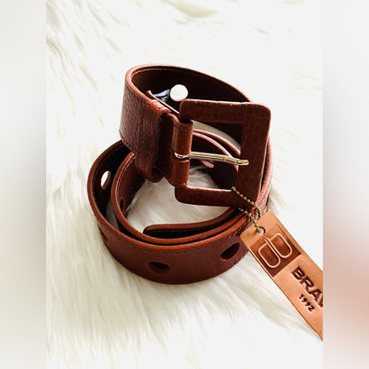 BRAVE Leather - Brown Stitch - YARUS COGNAC SHRUNKEN