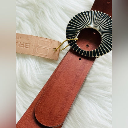 🇨🇦 Brave Leather Collection - Brown Leather w Gold buckle JAZZLYN