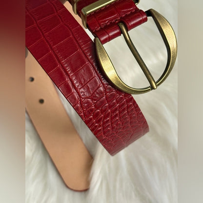 🇨🇦 Brave Leather Collection - Monte Carlo Red Croc with gold hardware
