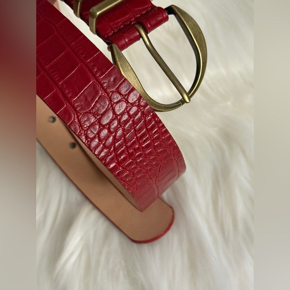 🇨🇦 Brave Leather Collection - Monte Carlo Red Croc with gold hardware