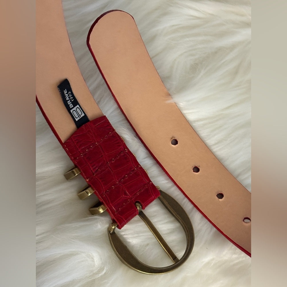 🇨🇦 Brave Leather Collection - Monte Carlo Red Croc with gold hardware