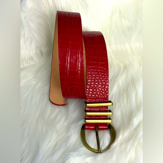 🇨🇦 Brave Leather Collection - Monte Carlo Red Croc with gold hardware