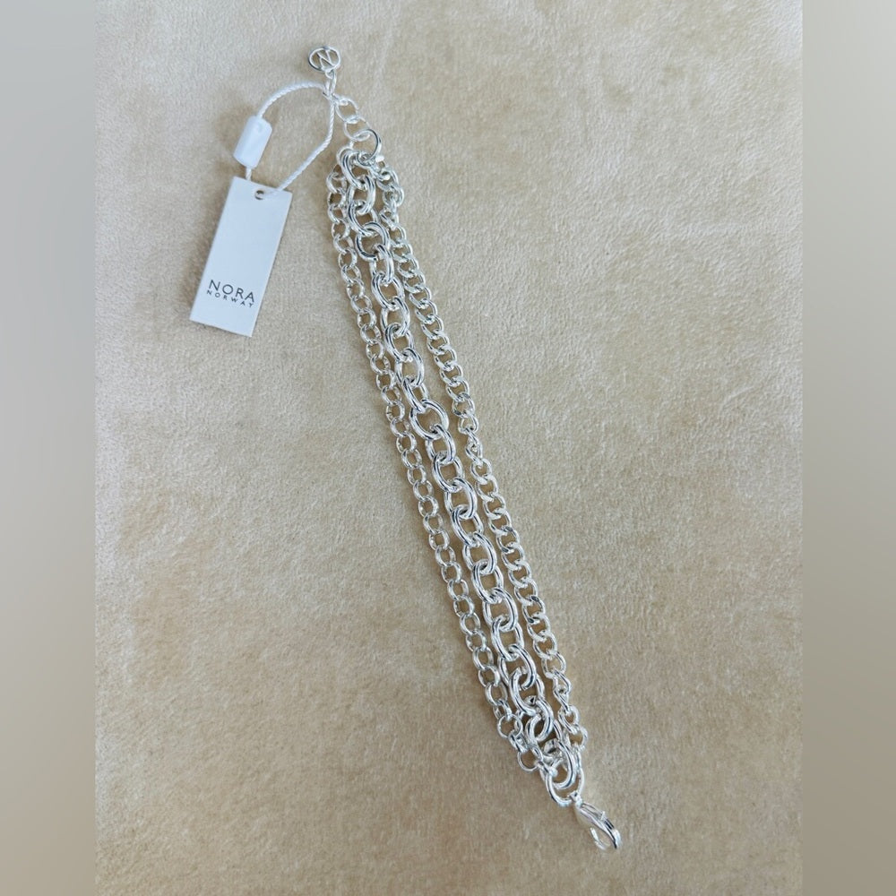 3 Tier Layered Silver tone Bracelet