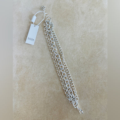 3 Tier Layered Silver tone Bracelet