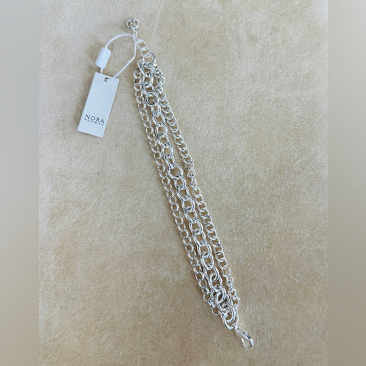 3 Tier Layered Silver tone Bracelet