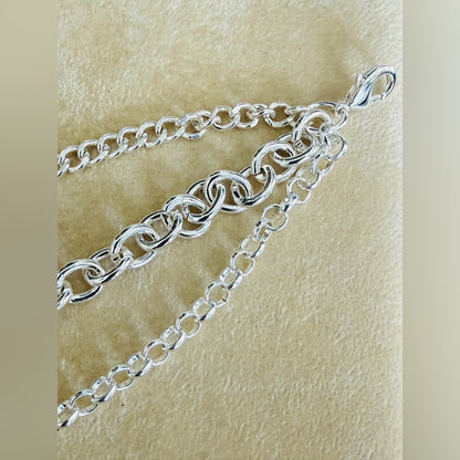 3 Tier Layered Silver tone Bracelet