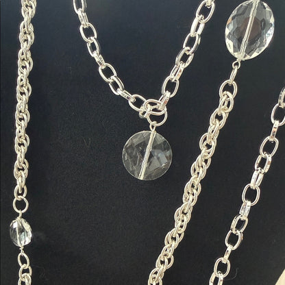 AGemma Necklace Silver Tone Clear