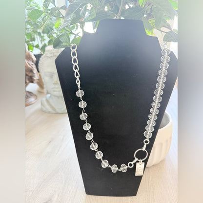 Convertible Clear Crystal Silver Tone