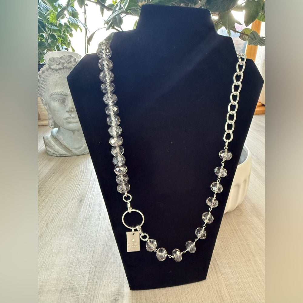 Convertible Clear Crystal Silver Tone
