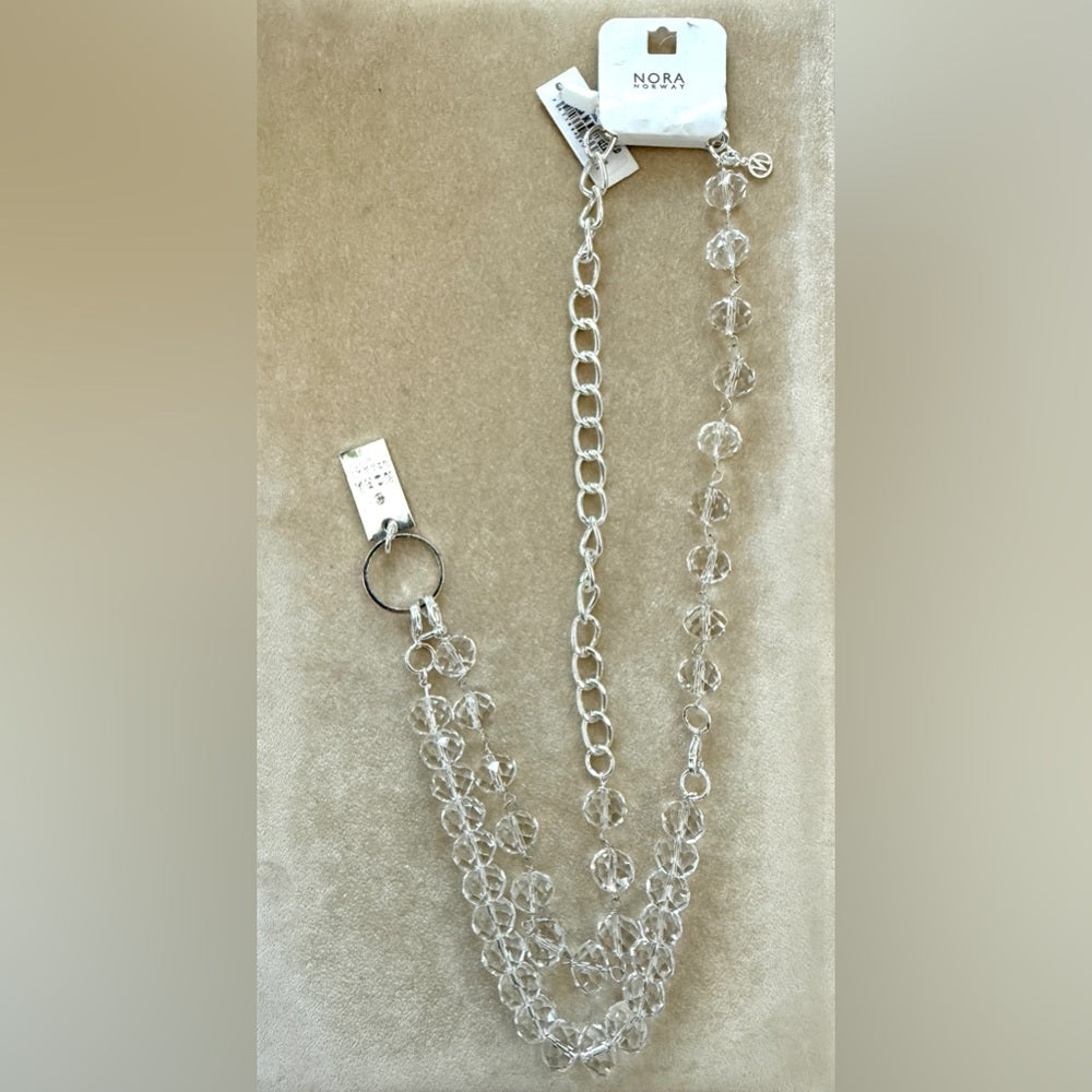 Convertible Clear Crystal Silver Tone