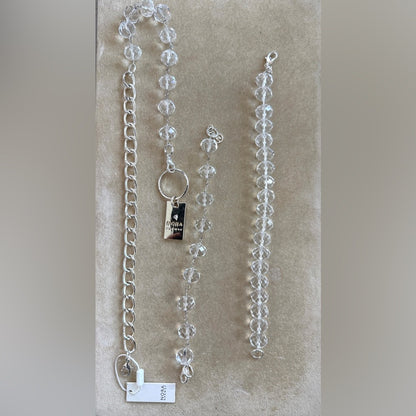 Convertible Clear Crystal Silver Tone