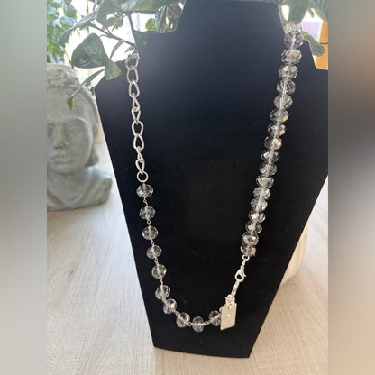 Convertible Grey Crystal Silver Tone
