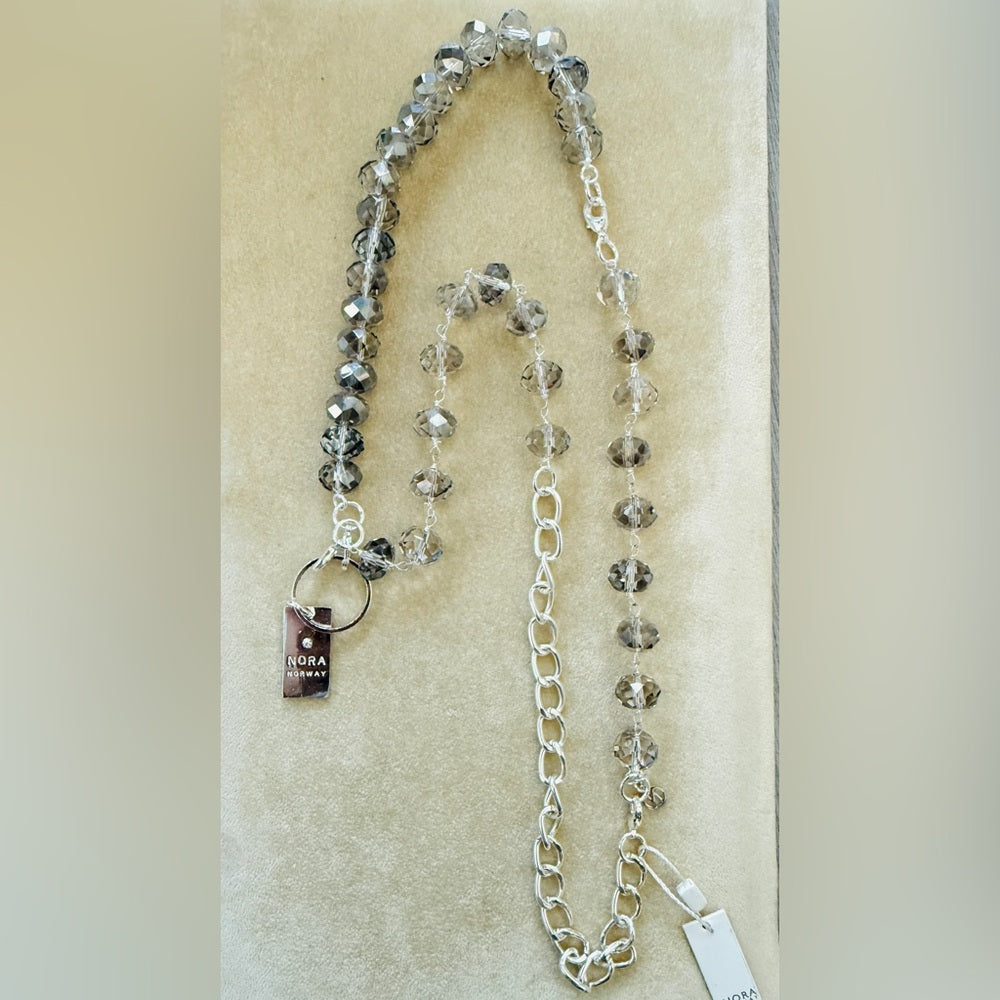 Convertible Grey Crystal Silver Tone
