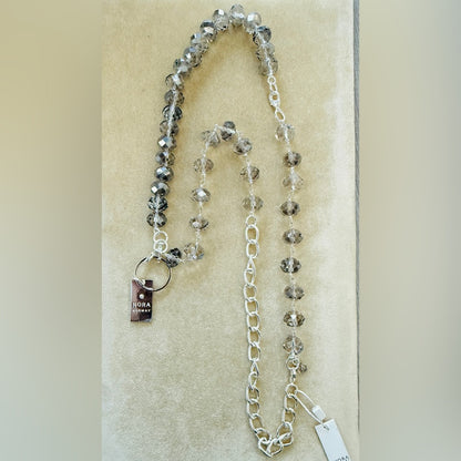 Convertible Grey Crystal Silver Tone