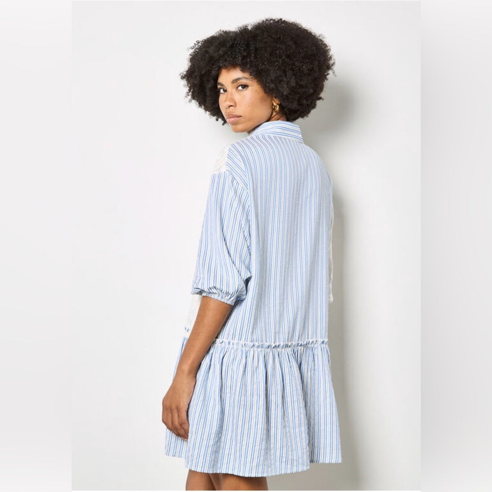 APRICOT 🍑 - Mixed Stripe Shirt Dress HIGH LO VERSION
