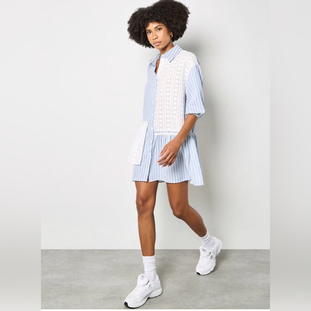 APRICOT 🍑 - Mixed Stripe Shirt Dress HIGH LO VERSION