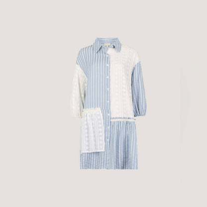 APRICOT 🍑 - Mixed Stripe Shirt Dress HIGH LO VERSION