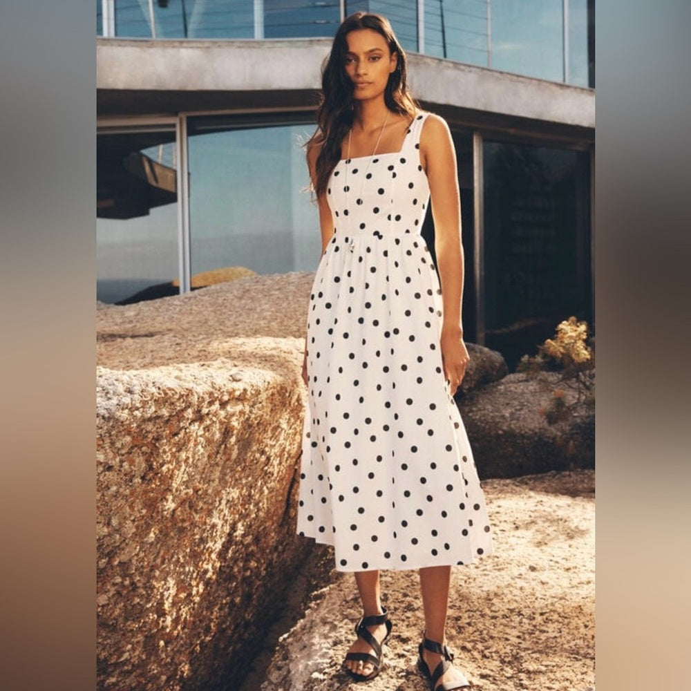 APRICOT 🍑 - Polkadot Marked Midi Dress