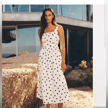 APRICOT 🍑 - Polkadot Marked Midi Dress