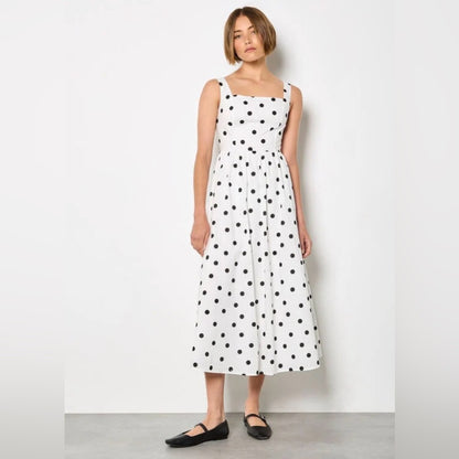 APRICOT 🍑 - Polkadot Marked Midi Dress
