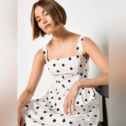 APRICOT 🍑 - Polkadot Marked Midi Dress