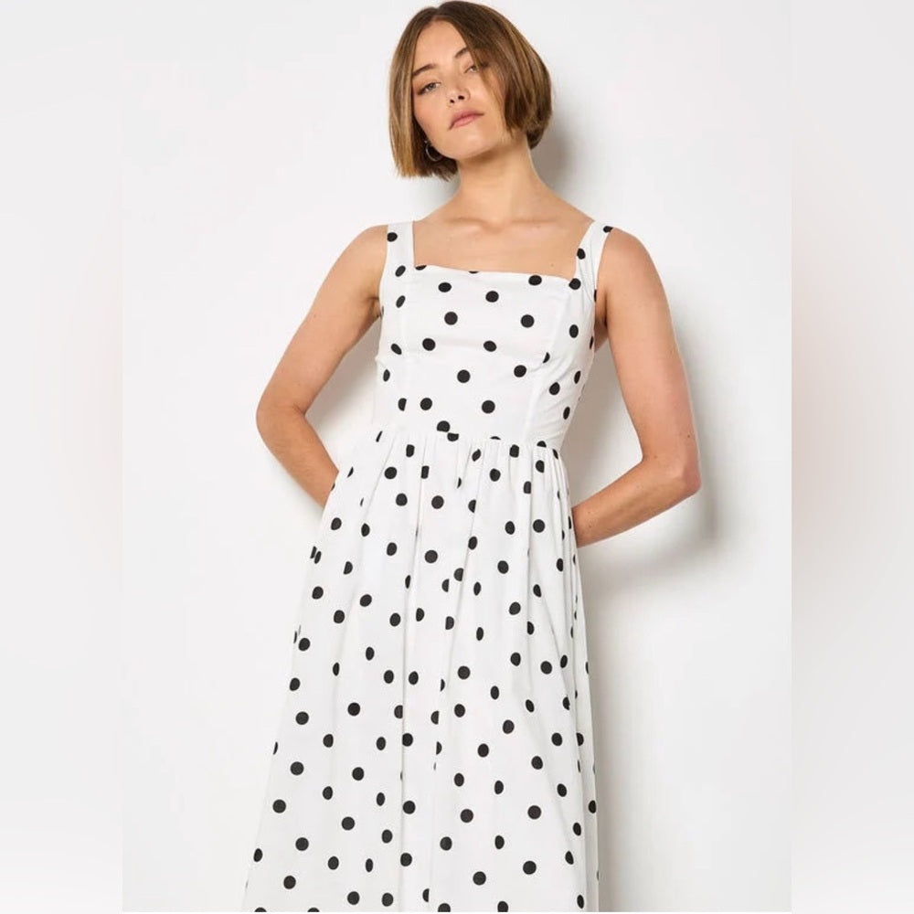 APRICOT 🍑 - Polkadot Marked Midi Dress