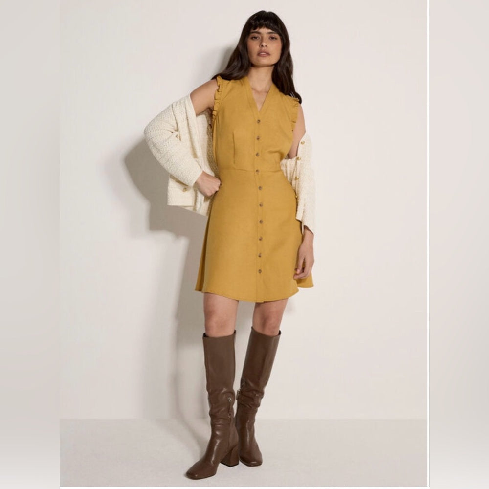 APRICOT 🍑 - Ruffle Button Down Dress