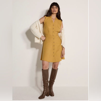 APRICOT 🍑 - Ruffle Button Down Dress