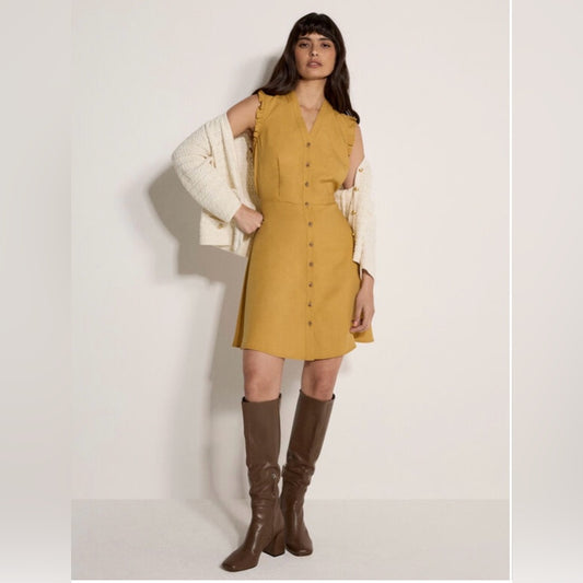 APRICOT 🍑 - Ruffle Button Down Dress