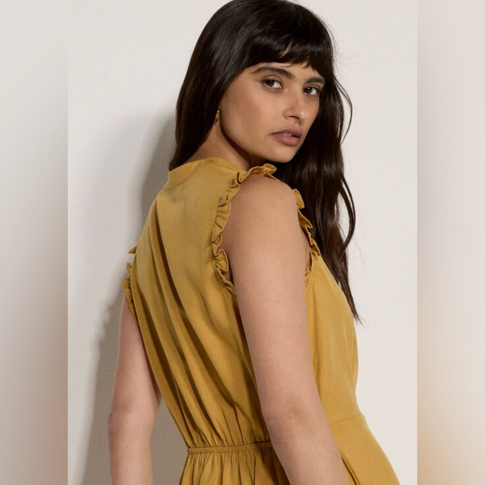 APRICOT 🍑 - Ruffle Button Down Dress
