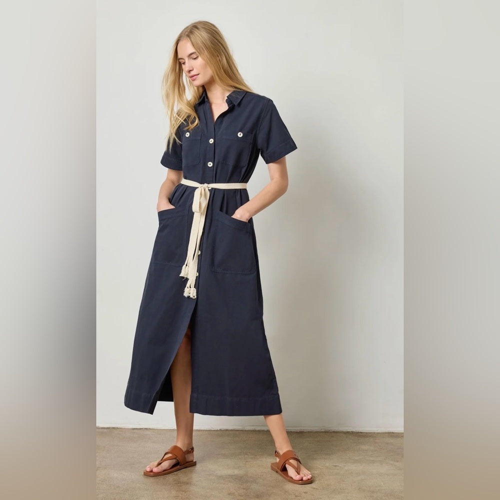 Lilla P 🌷- Dark Blue Belted Shirt Dress